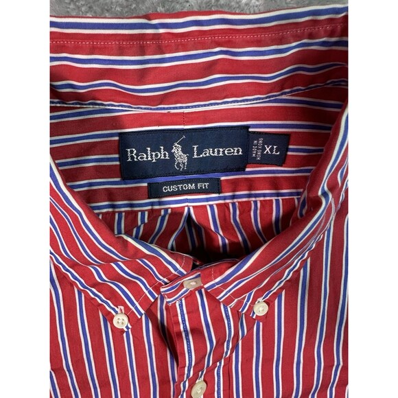 Vtg Polo Ralph Lauren Mens XL Striped Button Shirt Pony - Picture 3 of 6